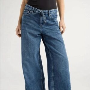 Women's Wide-Leg Drawstring Jeans